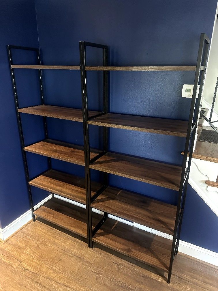 Bookshelves. 2 - 72" Loring 5 Shelf Ladder Bookshelf - Threshold