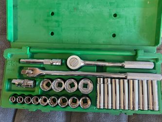 Vintage S-K tools 24 pc 1/2" drive SAE socket set 4123