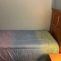 Twin Long Bed With Frame Mattress And Headboard 