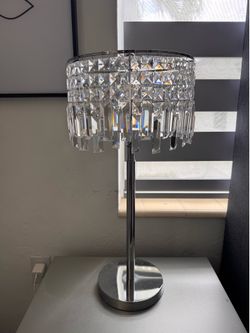 Chrome and Crystal Table Lamp