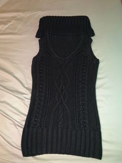Black Cable Knit Sweater Vest Size L