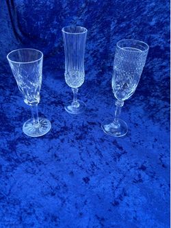 3 pc  crystal champagne glasses together $5