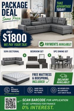 Whole Furniture package deal !!!! Complete AND FREE Mattress!!!