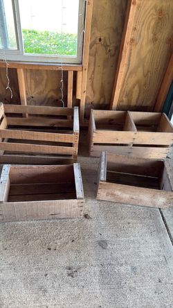Vintage Wooden Crates Set of 4