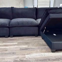 NEW IN  BOX - Cloud2 Black Velvet Modular Sectional 