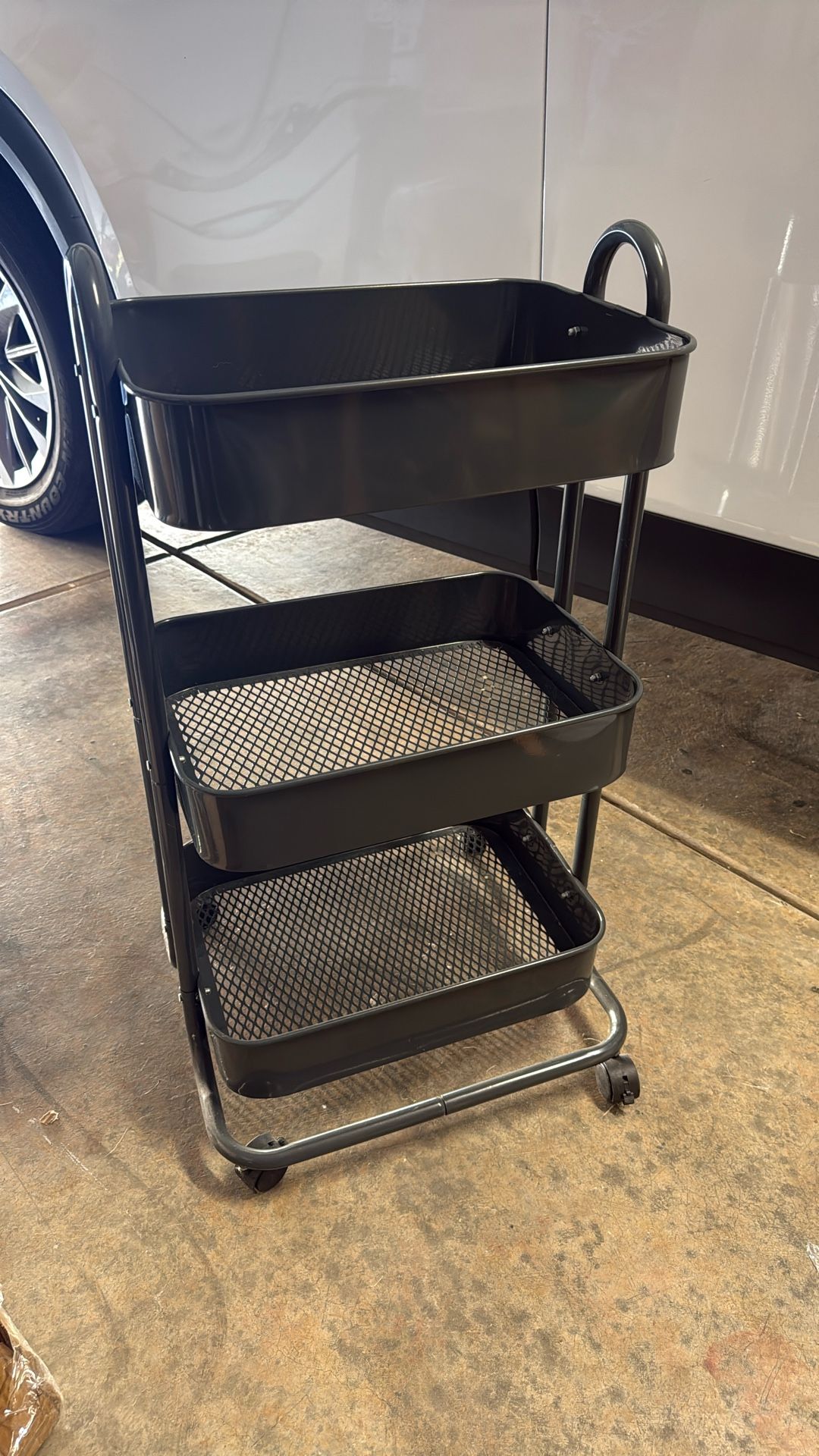 3-tier Rolling Utility Cart With Lockable Wheels
