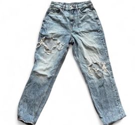 Light Wash Distressed High-Rise Jeans