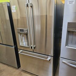 Refrigerator Ge cafe french style counter depth stainless steel