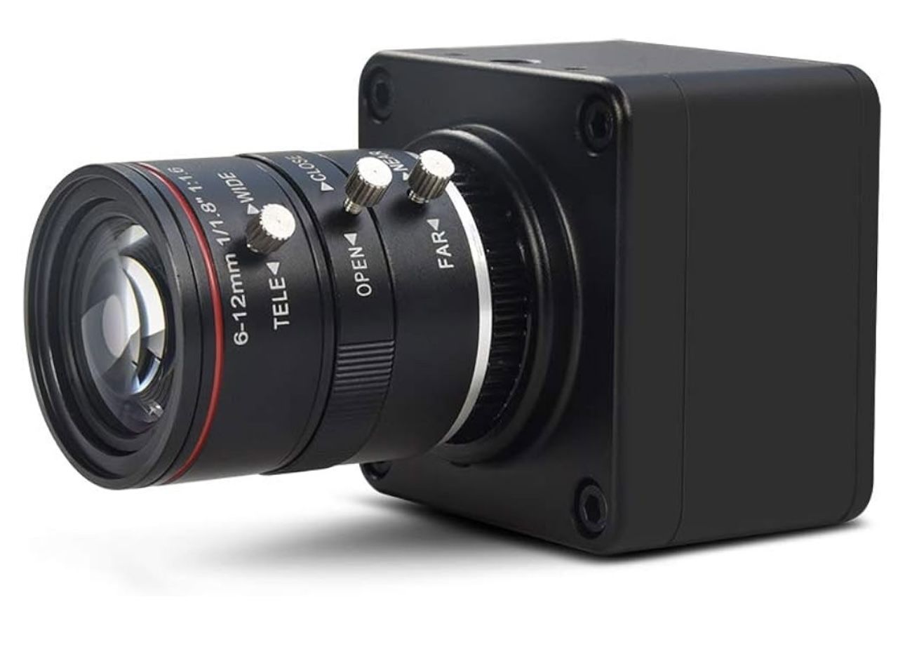 MOKOSE 4K@30fps USB Camera with 6-12mm Varifocal Manual Lens Webcam UVC Free Drive Compatible Windows Mac OS X Linux