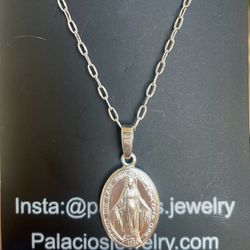 18” La Milagrosa Necklace Silver 925