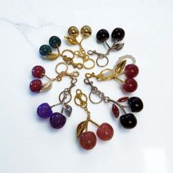 Elegant Cherry Bag Charms/Keychains - Buyer Chooses Color
