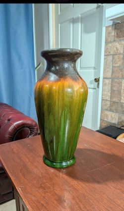14" x  6 1/2" Ceramic Drip Glaze Vase