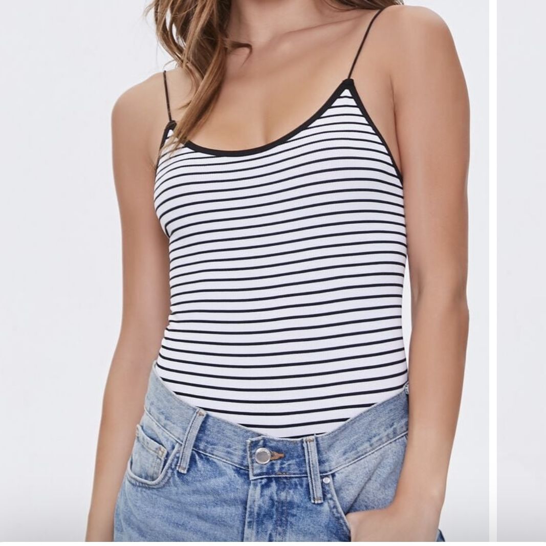 Seamless Striped Cami Bodysuit