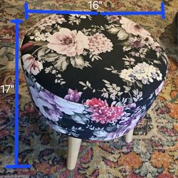 Floral Print Footstool