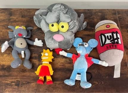 Simpson Plush and Toy Lot Itchy Scratchy Lisa Duff $15 for all