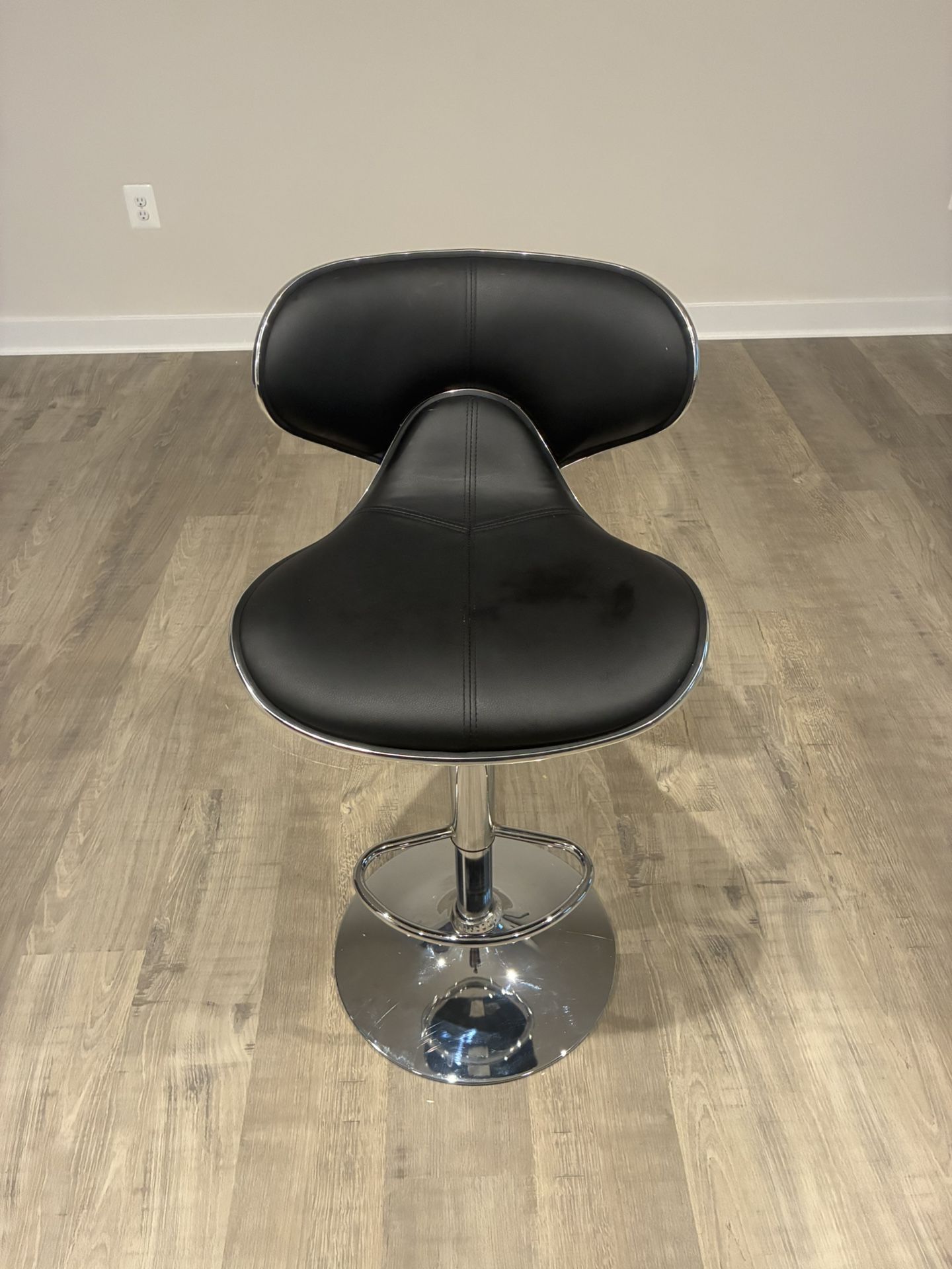 Black And Silver Adjustable Bar Stool