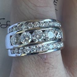 Diamond Ring 3kt VS1 - White Gold 14Kt - Size 9