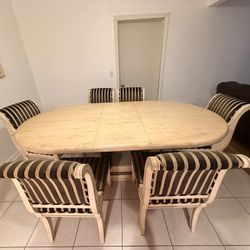 Matching dining table and TV entertainment stand set