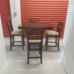 Sutton Brown Wood 48" Square Espresso Kitchen Height Table