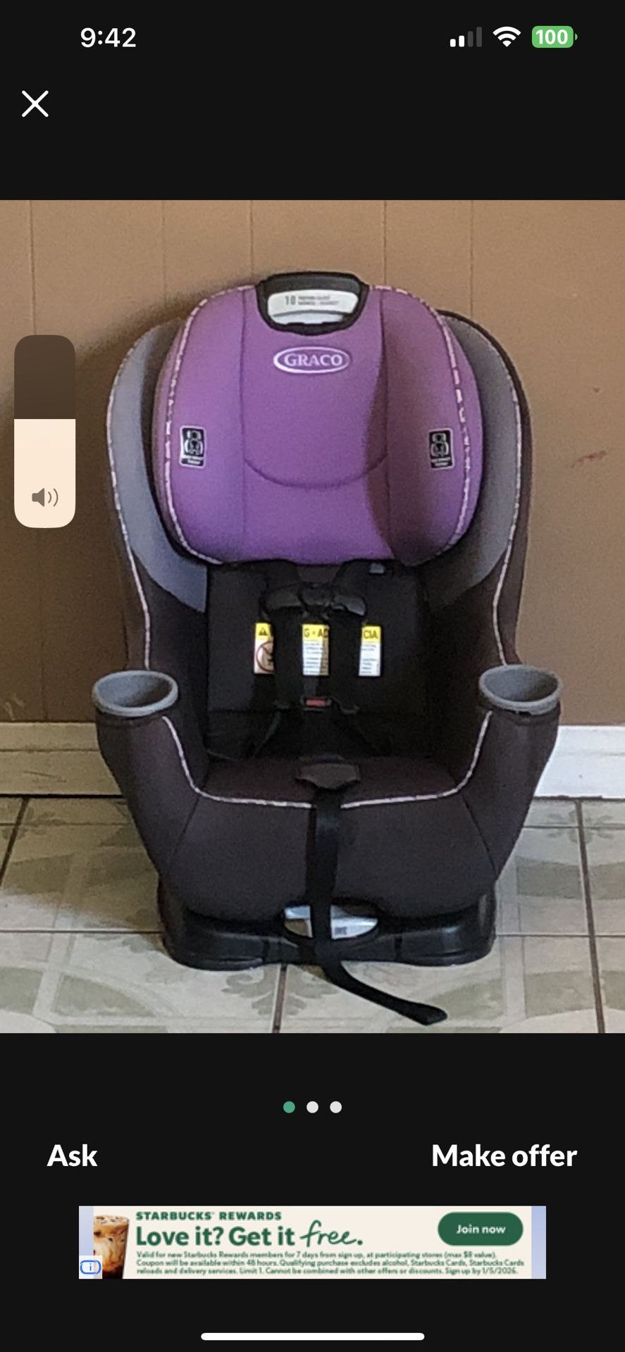 GRACO EXTENDED 2FIT CONVERTIBLE CAR SEAT!!!!