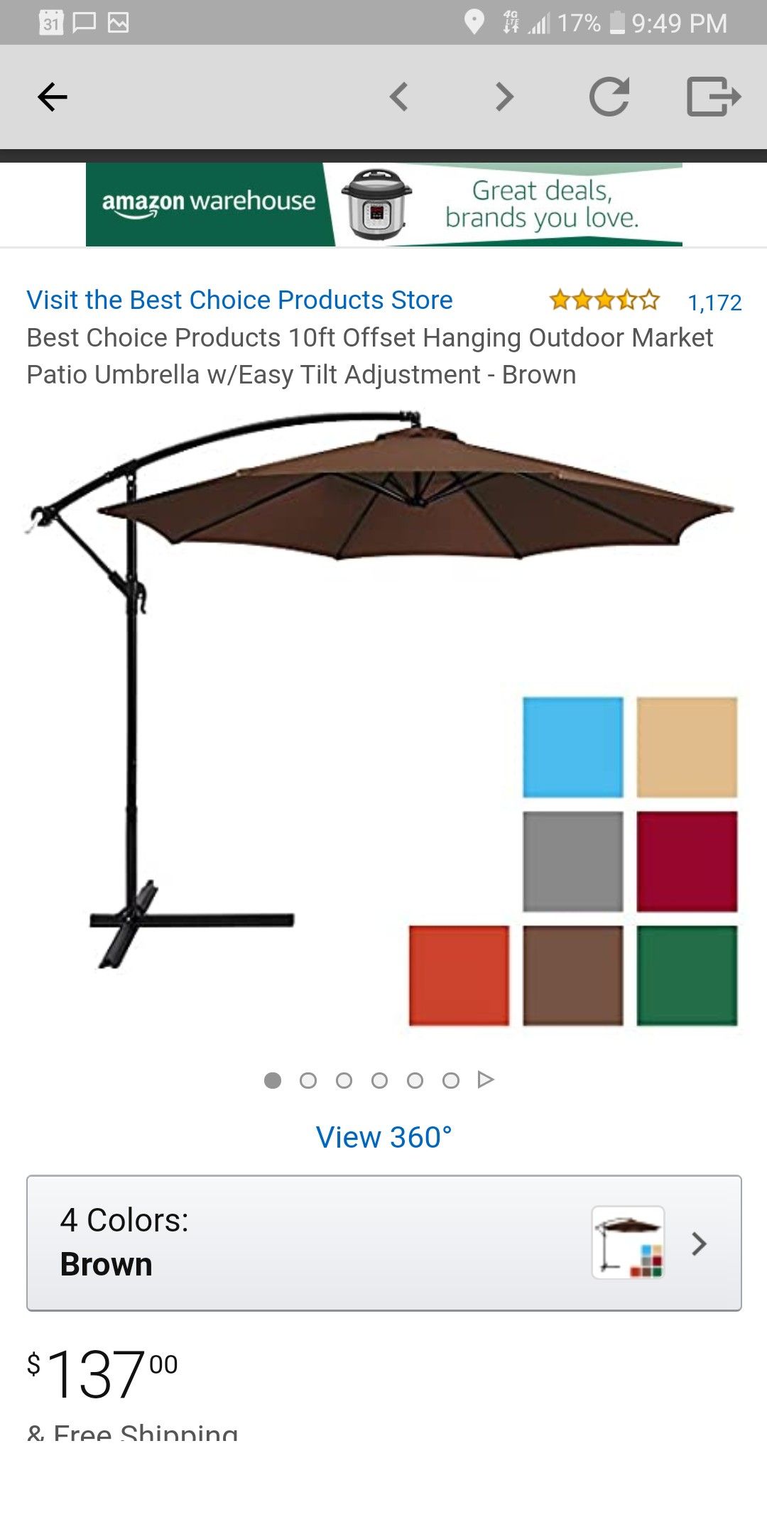 NEW 10ft offset umbrella