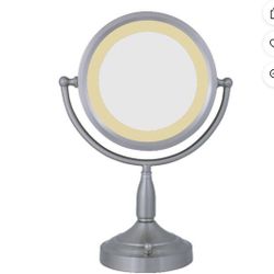 Lighted Makeup Mirror with Magnification 8X/1X Dimming Desk Mirror with Light and 1 small mirror