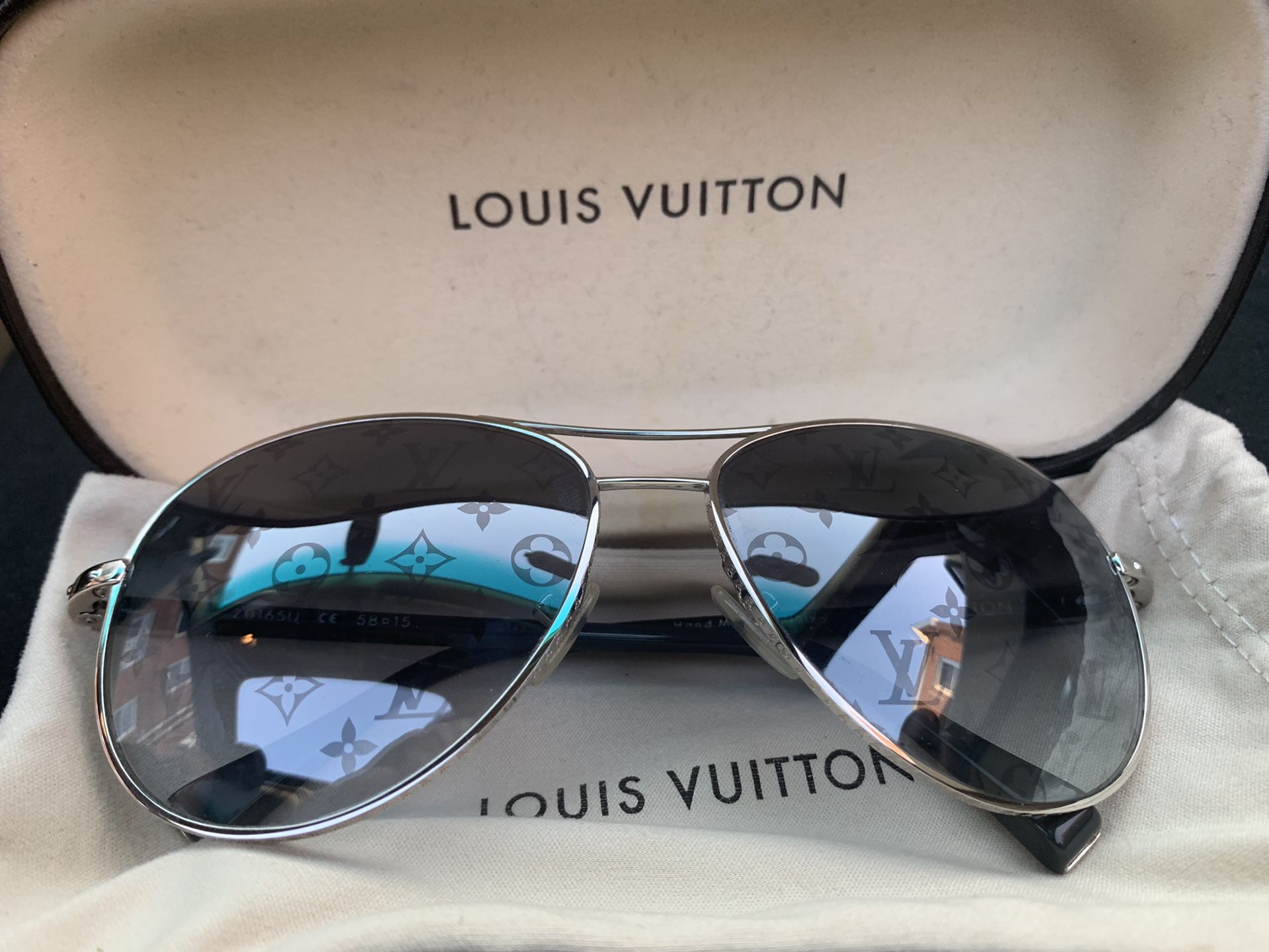 Louis Vuitton Goldtone Metal Frame Monogram Conspiration Pilote