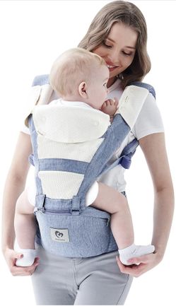 Carrier, Bellababy Multifunction Baby Carrier Hip Seat (Ergonomic M Position) for 3-36 Month Baby, 6-in-1 Ways to Carry, All Seasons, Adjustable Size,
