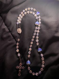 Aura Clear Quartz & Hematite Crystal Rosary