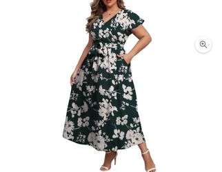 Maxi Dress Boho Floral Butterfly Sleeve V Neck Flowy Maxi Dress Party