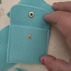 Tiffany Green Velvet Jewelry Pouch With Snap Button, Jewelry Organizer, Jewelry Box, Wedding Favors, Party Favor (Blue Or Turquoise?)