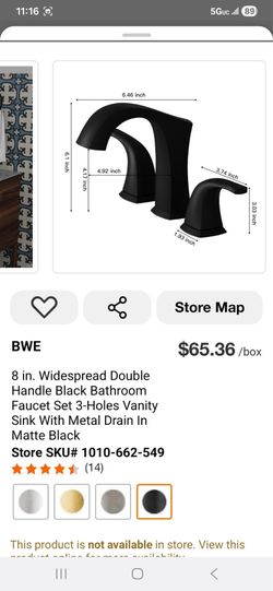 8in Widespread Double Handle Bathroom Faucet (Have 4 of 6 Total Left)