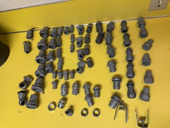 Various Connector Conduit A Lot Of Over 50 Pieces Of Zinc And Malleable Iron