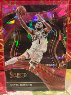 Devin Booker 2023-24 Panini Select Courtside Purple Cracked Ice Prizm #258 67/99