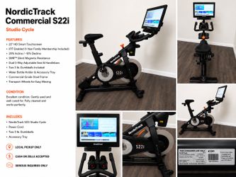 🚚 MOVING SALE – NordicTrack Commercial S22i Studio Cycle 🚚