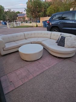 Leather sectional
