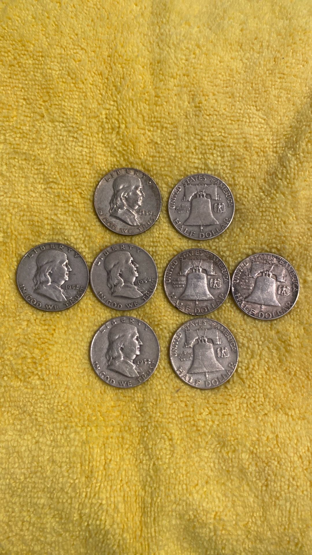 SILVER MIXED DATE FRANKLIN HALFS ,90%