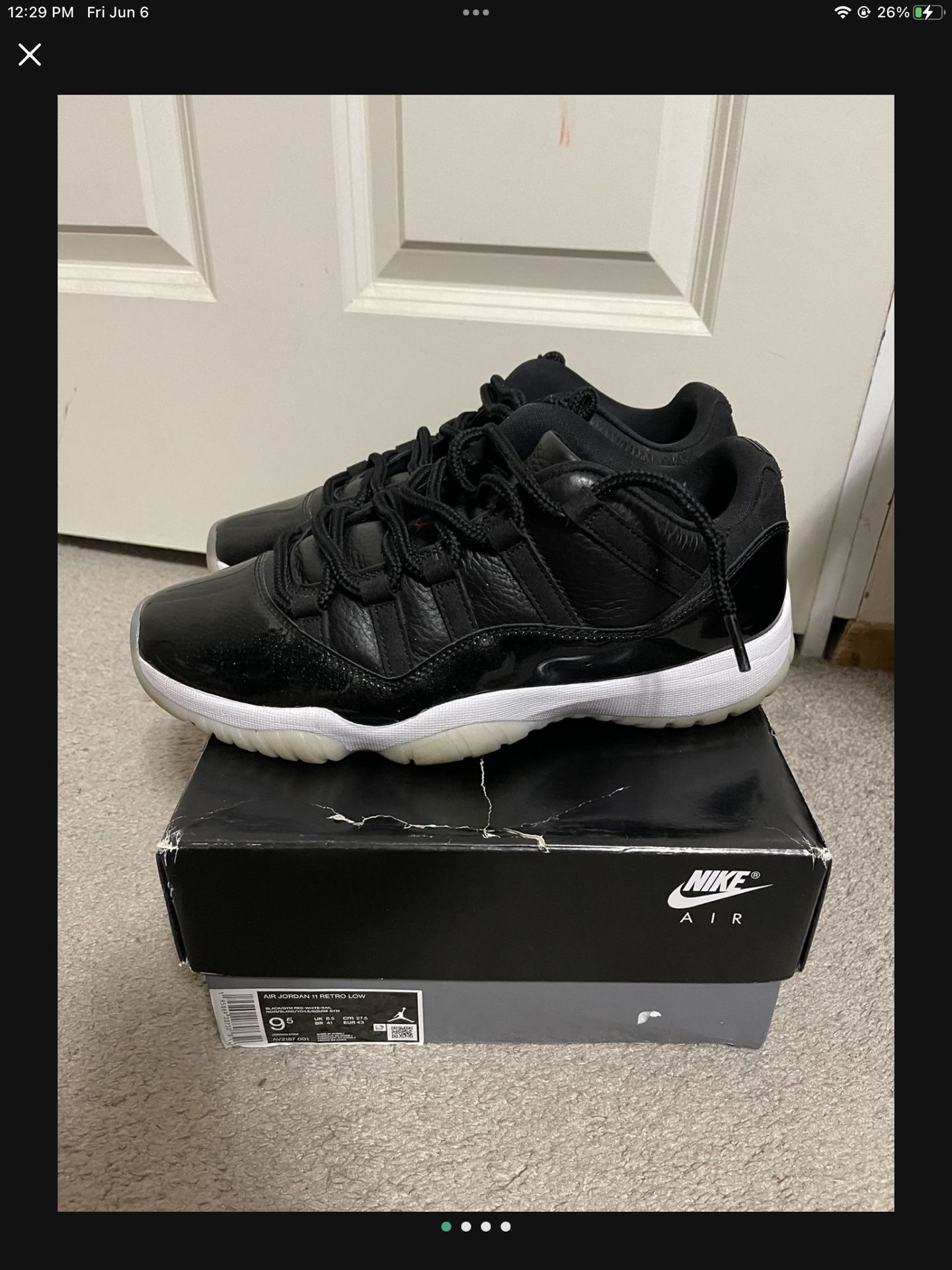 VNDS JORDAN 11 LOW 72-10 SIZE 9.5