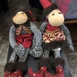 Victorian Christmas monkey plush 