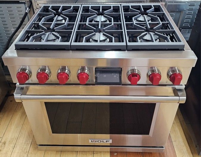 Wolf M Series DF36650SP 36 Inch Freestanding Dual-Fuel Smart Range