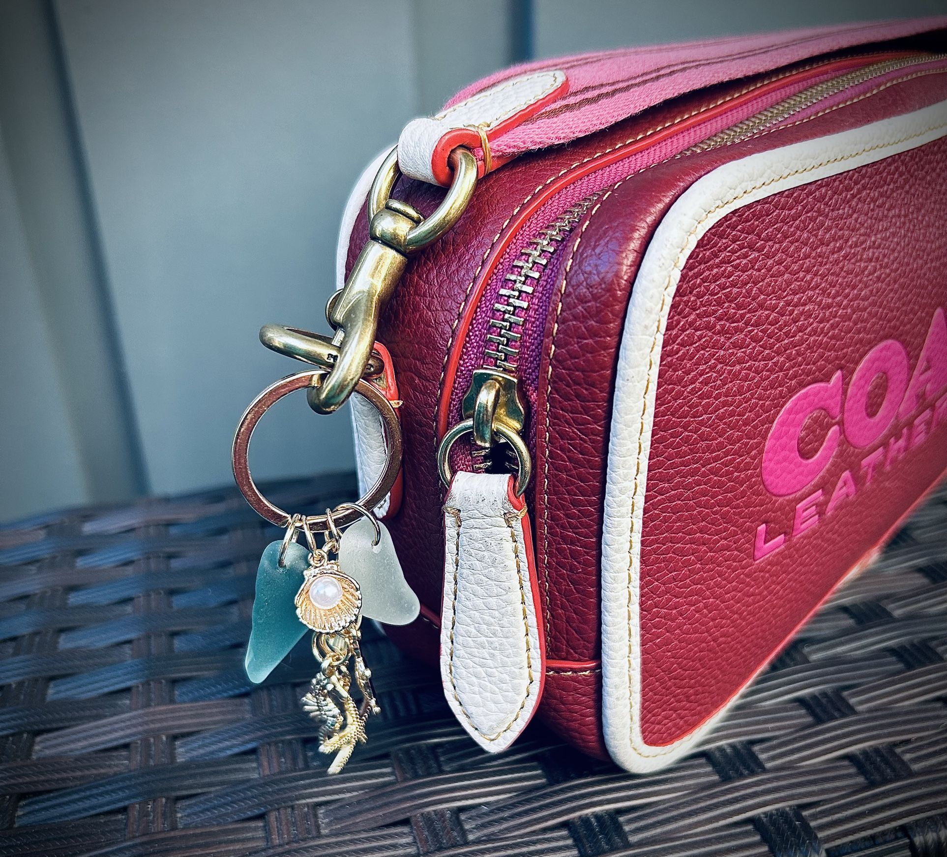 Sea Glass Purse Bling Keychain