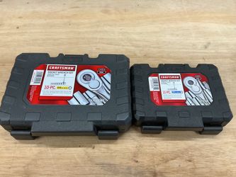 2 Craftsman socket sets. 10 piece 3/8 drive. 3/8 through 7/8 and 11 Piece 1/4 drive. 3/16 through 1/2.