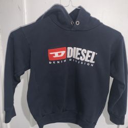 Diesel Navy Logo Hooded Sweatshirt 