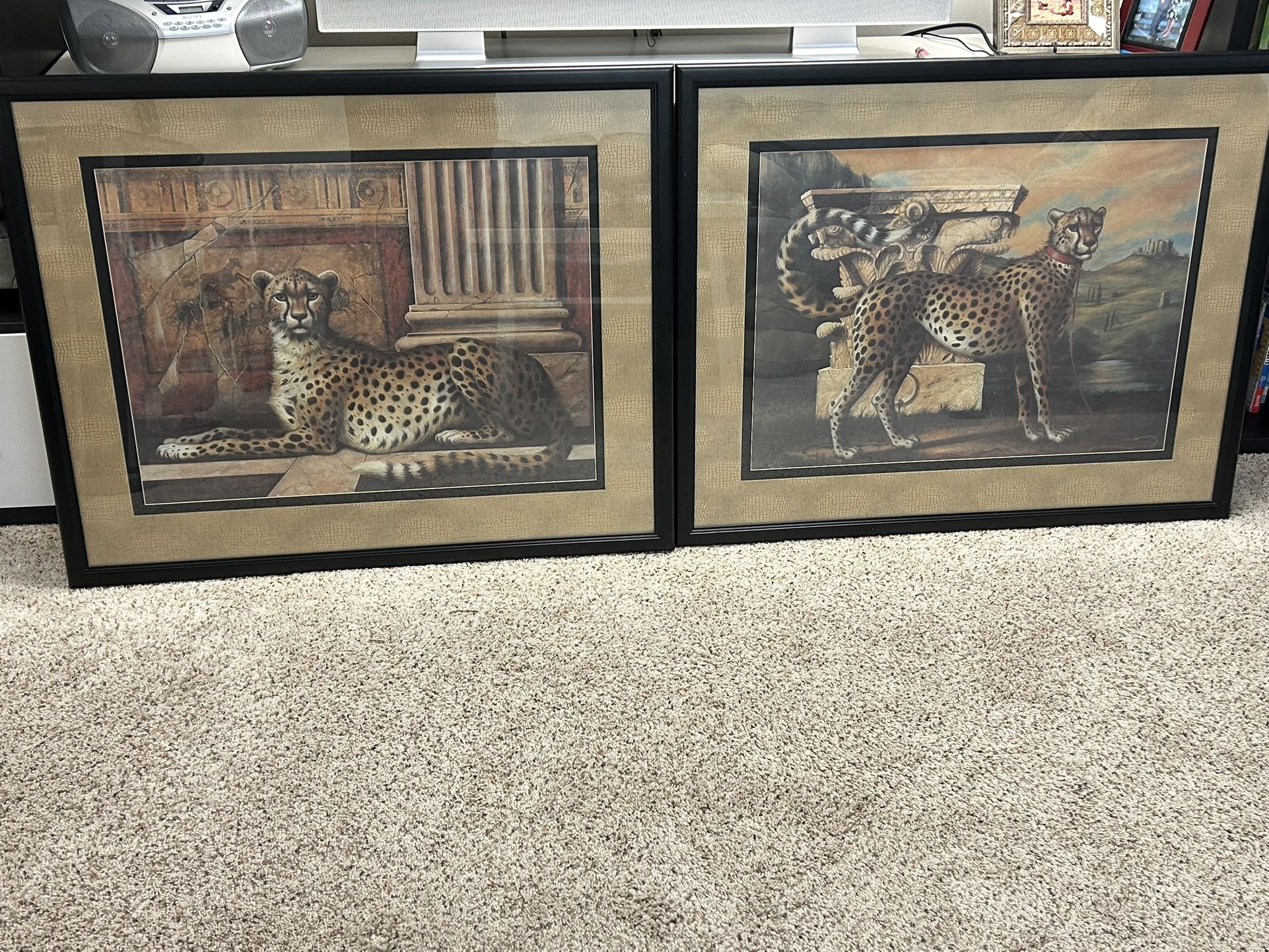 Beautifully Framed And Matted Animal Prints - Cheetahs
