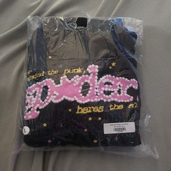 Black X Pink Sp5der Hoodie LARGE