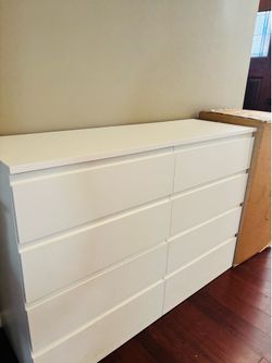 2 IKEA STORKLINTA White 4-Drawer Dressers – Great Condition
