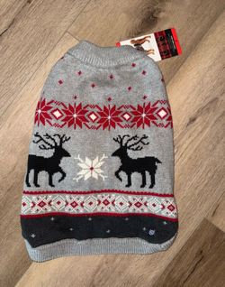 New Chaps Dog Reindeer Christmas Holiday Sweater Medium M
