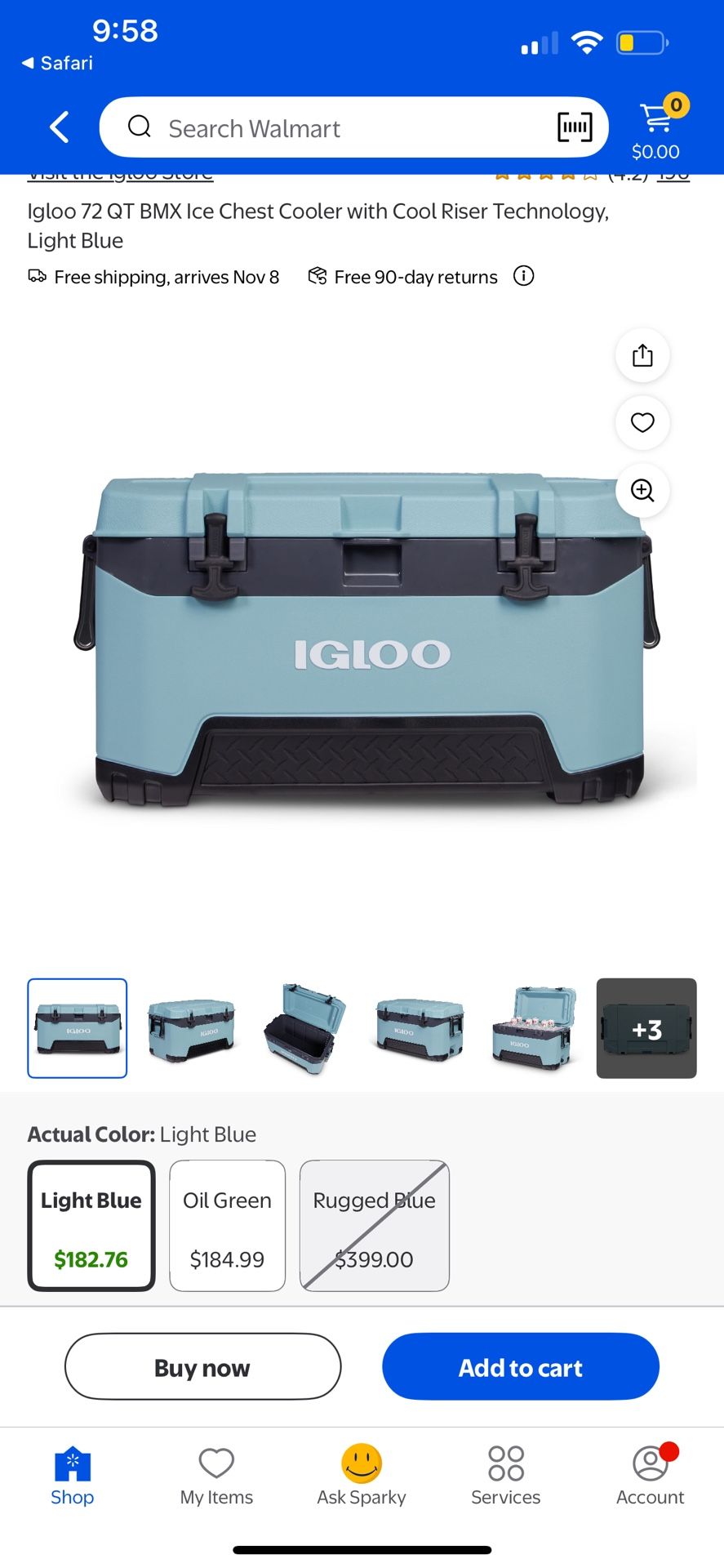Igloo 72 QT BMX Ice Chest Cooler with Cool Riser Technology, Light Blue,All Products : American Fashion Style Bags On Sale