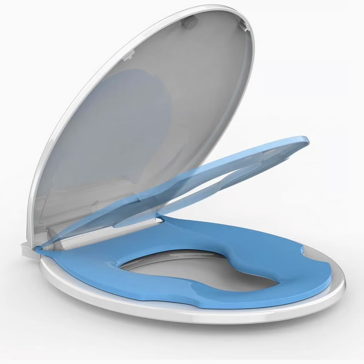 Toilet Seat with Potty Training Seat – Round Fit, White/Blue