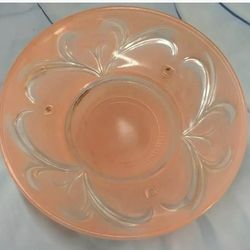 Beautiful Antique Vintage Frosted Pink Glass Ceiling Light Shade Pair (2)